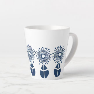 Taza De Café Latte Verdaderos Orbs Florales Azul