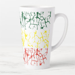 Taza De Café Latte verde amarillo. Roja