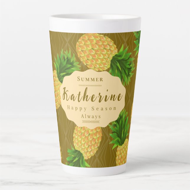 Taza De Café Latte Verde piña (Anverso)