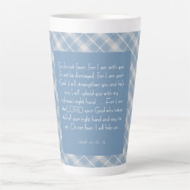 Taza De Café Latte Versículo bíblico personalizable Isaías 41:10, 13