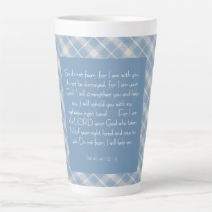 Taza De Café Latte Versículo bíblico personalizable Isaías 41:10, 13