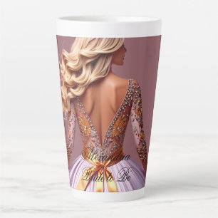 Taza De Café Latte Vestido de Novia con Nombre Personalizado Brillant