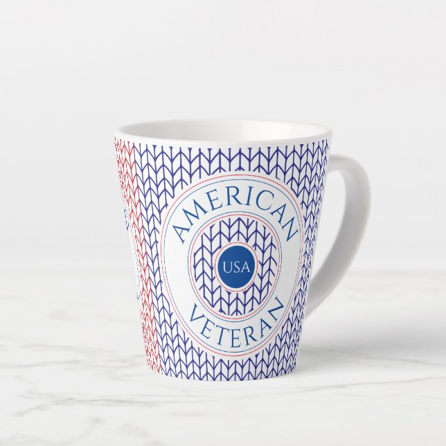 Taza De Café Latte VETERANO ESTADOUNIDENSE Latte Mug (Ángulo derecho)