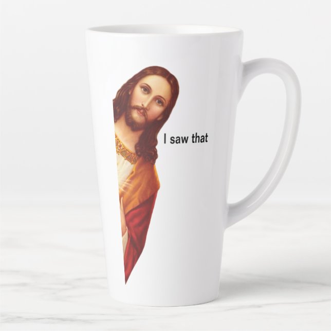 Taza De Café Latte Vi Que Jesús Mug Doble Lado (Derecha)