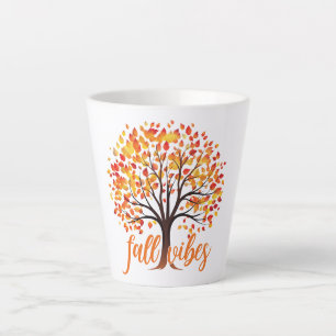 Taza De Café Latte Vibes de caída - Árbol de caída cómodo