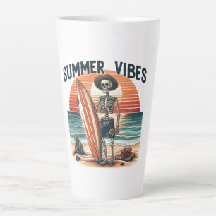 Taza De Café Latte Vibes de verano - Surfista