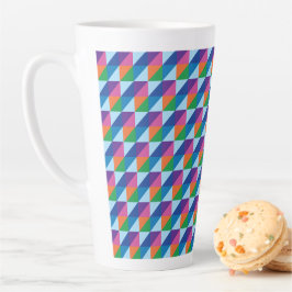 Taza De Café Latte Vibra Retro de los 90s Geométrico Triangular Abstr