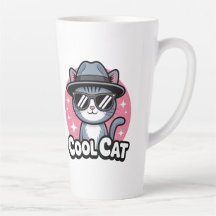 Taza De Café Latte Vibraciones de Gato Genial
