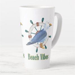 Taza De Café Latte vibraciones de playa