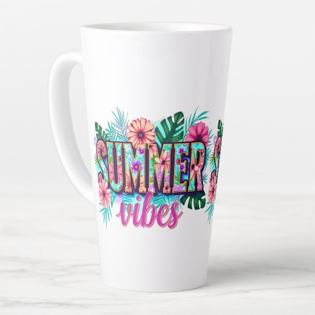 Taza De Café Latte Vibraciones de verano (Ángulo izquierdo)