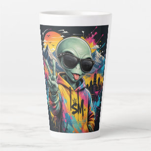 Taza De Café Latte Vibraciones Divertidas de Alien