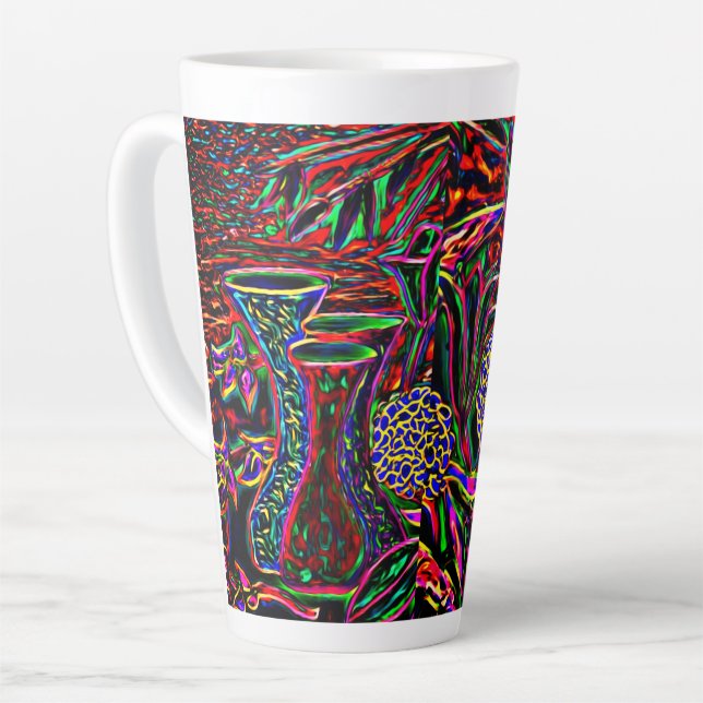 Taza De Café Latte Vibraciones positivas Latte Mug (Ángulo izquierdo)
