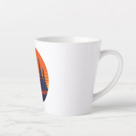 Taza De Café Latte Vibraciones Retro de la Naturaleza en el Atardecer