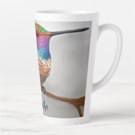 Taza De Café Latte Vibrant Allen’s Hummingbird Painting