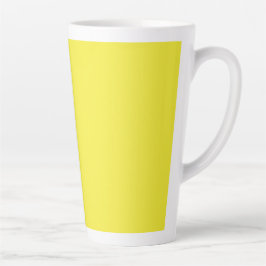 Taza De Café Latte Vibrant Solid Yellow Background