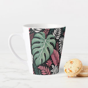 Taza De Café Latte Vibrant tropical botanical