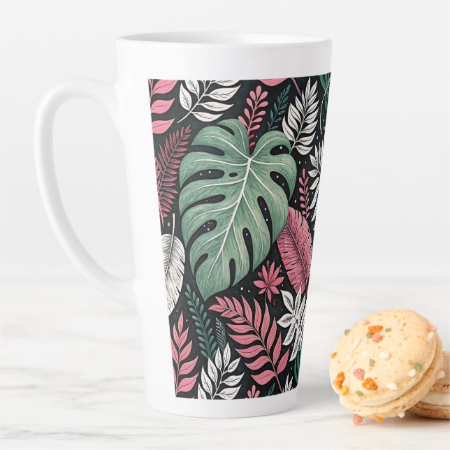Taza De Café Latte Vibrant tropical botanical (In situ)