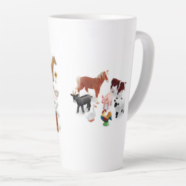 Taza De Café Latte Vida de la granja Latte Mug (Ángulo derecho)