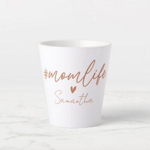 Taza De Café Latte Vida de mamá - Diseño de encanto rústico