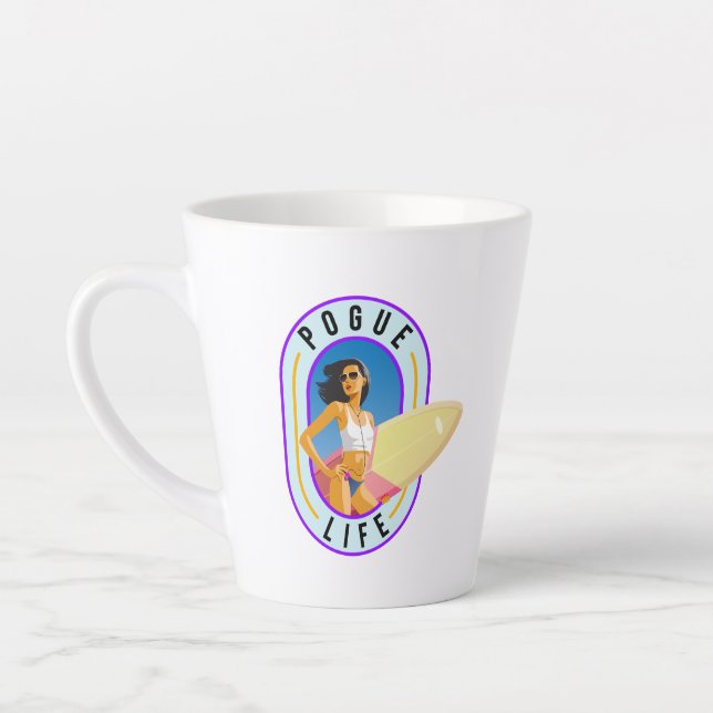 Taza De Café Latte Vida de Pogue | Taza para Latte (Izquierda)