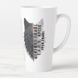 Taza De Café Latte Vida del comerciante   Lobo blanco delantero   Lob