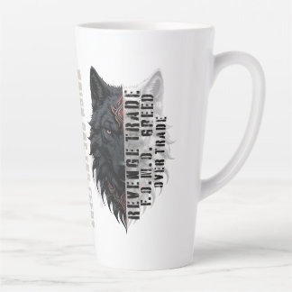Taza De Café Latte Vida del comerciante | Lobo blanco delantero | Lob