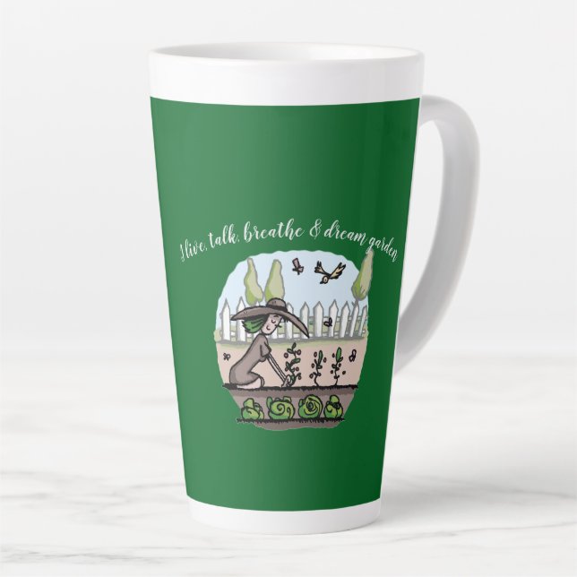 Taza De Café Latte Vida en el jardín (Ángulo derecho)