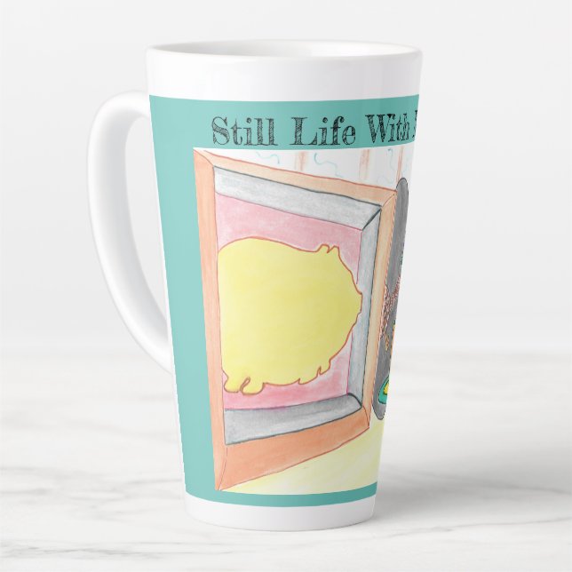 Taza De Café Latte Vida fija con Marranito (Ángulo izquierdo)