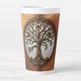 Taza De Café Latte Vida Mística del Árbol
