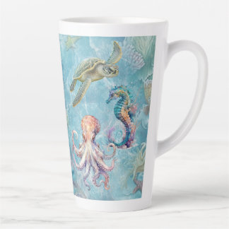 Taza De Café Latte Vida Oceánica (diario coincidente disponible)