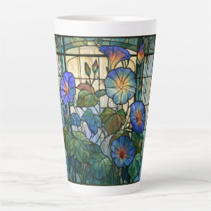 Taza De Café Latte vidrio emplomado de gloria de la mañana