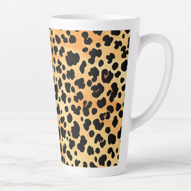 Taza De Café Latte Vidrio superior de impresión de tigres (Derecha)