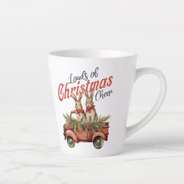 Taza De Café Latte Viejas cargas de Navidades animan a dos camiones d (Derecha)