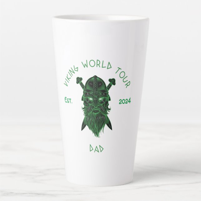 Taza De Café Latte Viking World Tour Dad (Anverso)