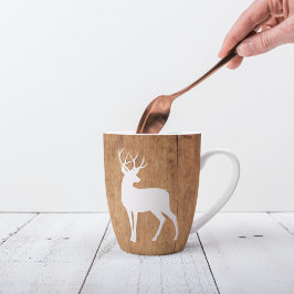 Taza De Café Latte Vintaga Beauty Wood & Deer
