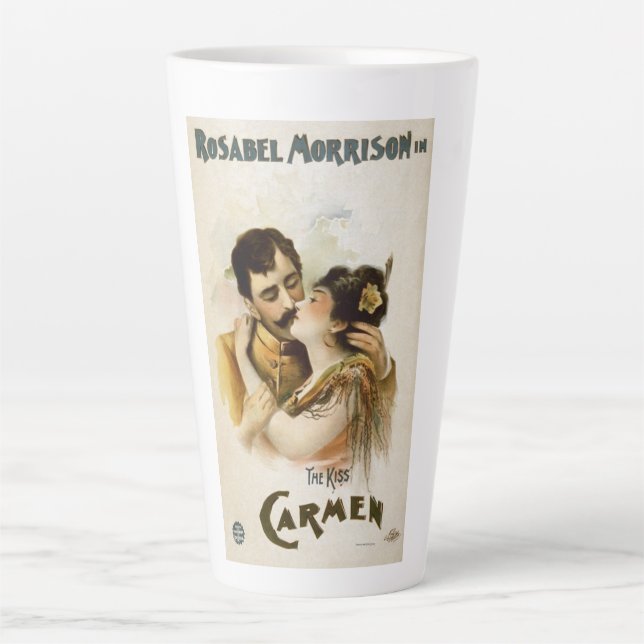 Taza De Café Latte Vintage Carmen The Kiss Opera Poster (Anverso)