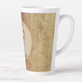 Taza De Café Latte Vintage, Christmas, Santa Claus, Red Gold Green  L