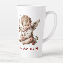 Taza De Café Latte Vintage Cupid With Heart Bow