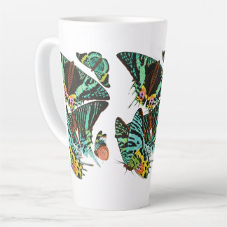 Taza De Café Latte Vintage E.A. Séguy's Green butterflies