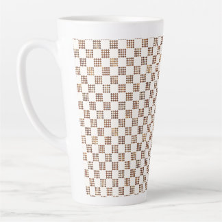 Taza De Café Latte Vintage francés inspirado en tablero de ajedrez