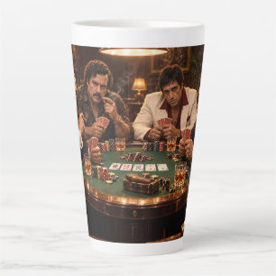 Taza De Café Latte Vintage Gangster Poker Night Large Latte Mug