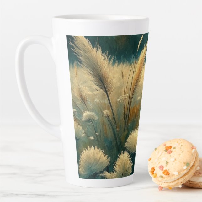Taza De Café Latte Vintage Landscape Botanical  (In situ)