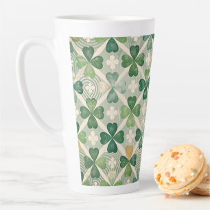 Taza De Café Latte Vintage Shamrocks Green and Gold