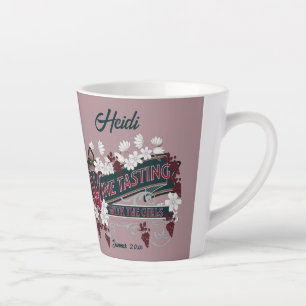 Taza De Café Latte Vintage Wine Tasing Con Los Chicas