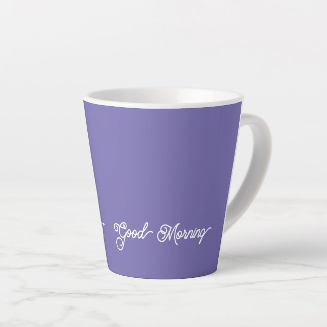 Taza De Café Latte Violet Good Morning (Ángulo derecho)