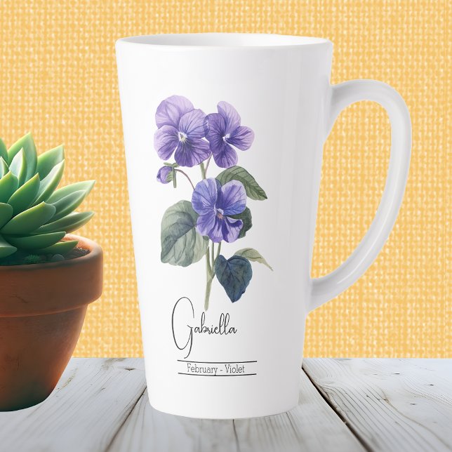 Taza De Café Latte Violet Latte Mug de flor de parto (Subido por el creador)