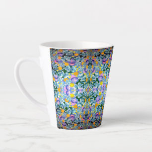 Taza De Café Latte Violetas Y Lámparas