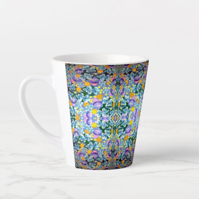 Taza De Café Latte Violetas Y Lámparas (Izquierda)