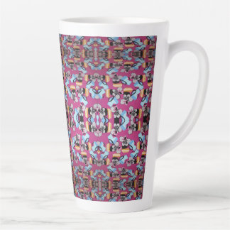Taza De Café Latte Violetas Y Muebles Dulces