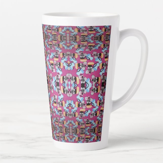 Taza De Café Latte Violetas Y Muebles Dulces (Derecha)